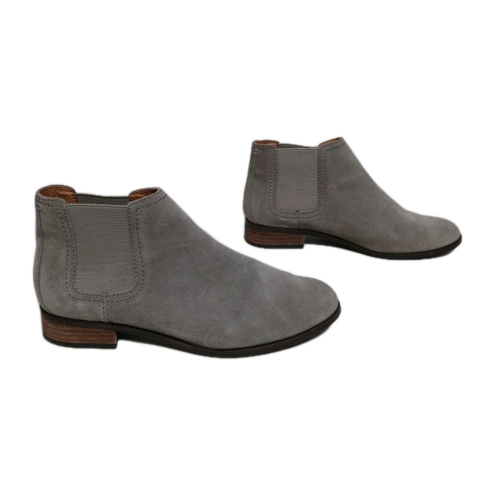 Frye Mallory Chelsea Suede Ankle Boots 6.5M Taupe Women Western Cowgirl Slip On